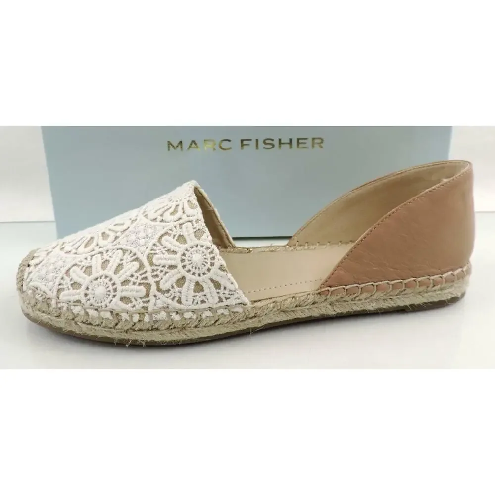 Marc Fisher Manda 3 Two Piece Espadrille Flats Natural Multi Fabric Size 8 - Picture 4 of 10